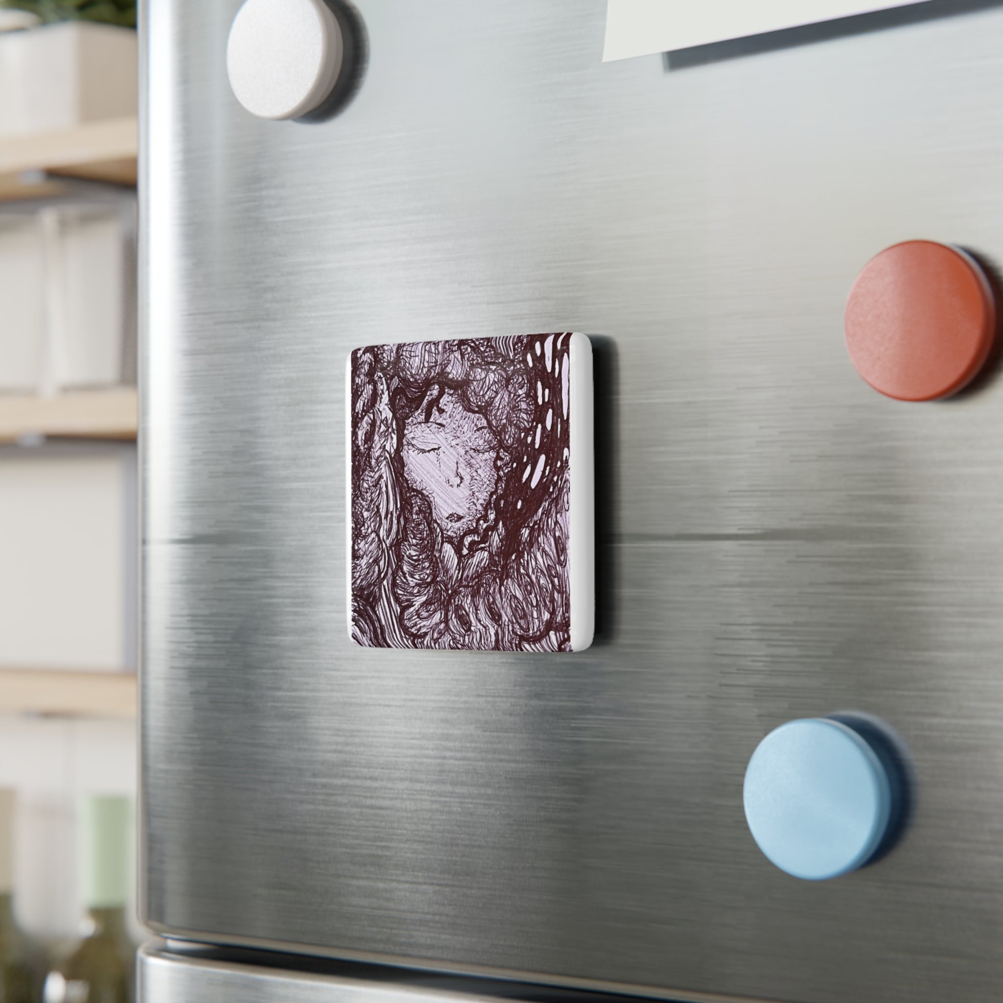 Art Porcelain Magnet — Square Art Fridge Magnet
