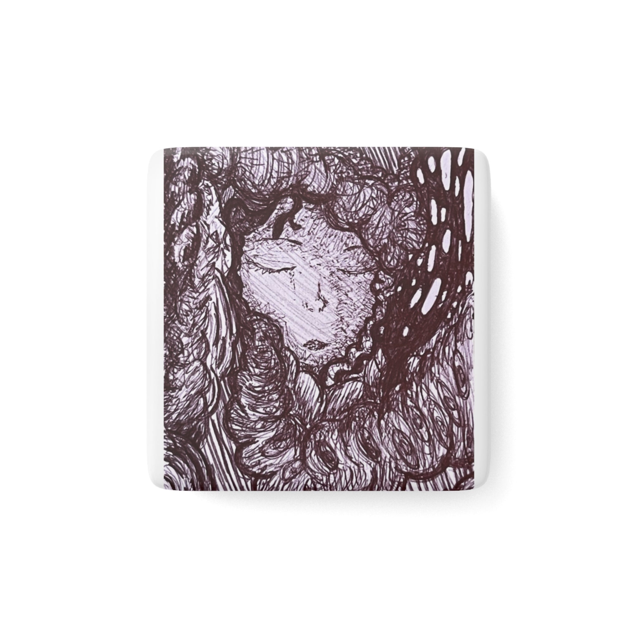 Art Porcelain Magnet — Square Art Fridge Magnet